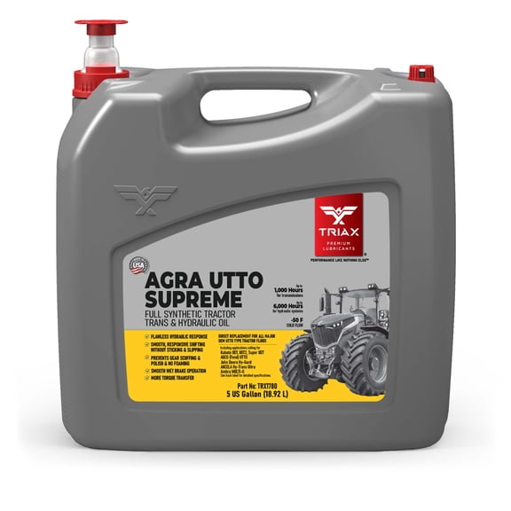 TRIAX Agra UTTO Supreme Full Synthetic Tractor Transmission and Hydraulic Oil, 5 Gallon Pail