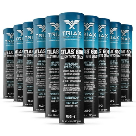 TRIAX Atlas 600 Grease Full Synthetic Super Duty Grease, Pack of 10 - 14 Ounce Tubes