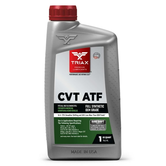 TRIAX CVT ATF - Full Synthetic Automatic Transmission Fluid - PAO / Ester - Surpasses OEM Fluid Performance - Fits all European, Asian, and US CVT Transmission - Sure-Shift Technology (1 Quart)