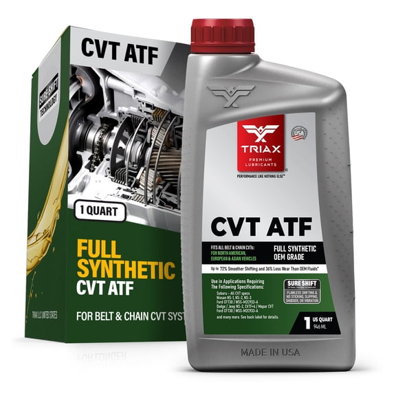 TRIAX CVT ATF - Full Synthetic Automatic Transmission Fluid - PAO / Ester - Surpasses OEM Fluid Performance - Fits all European, Asian, and US CVT Transmission - Sure-Shift Technology (1 Quart)