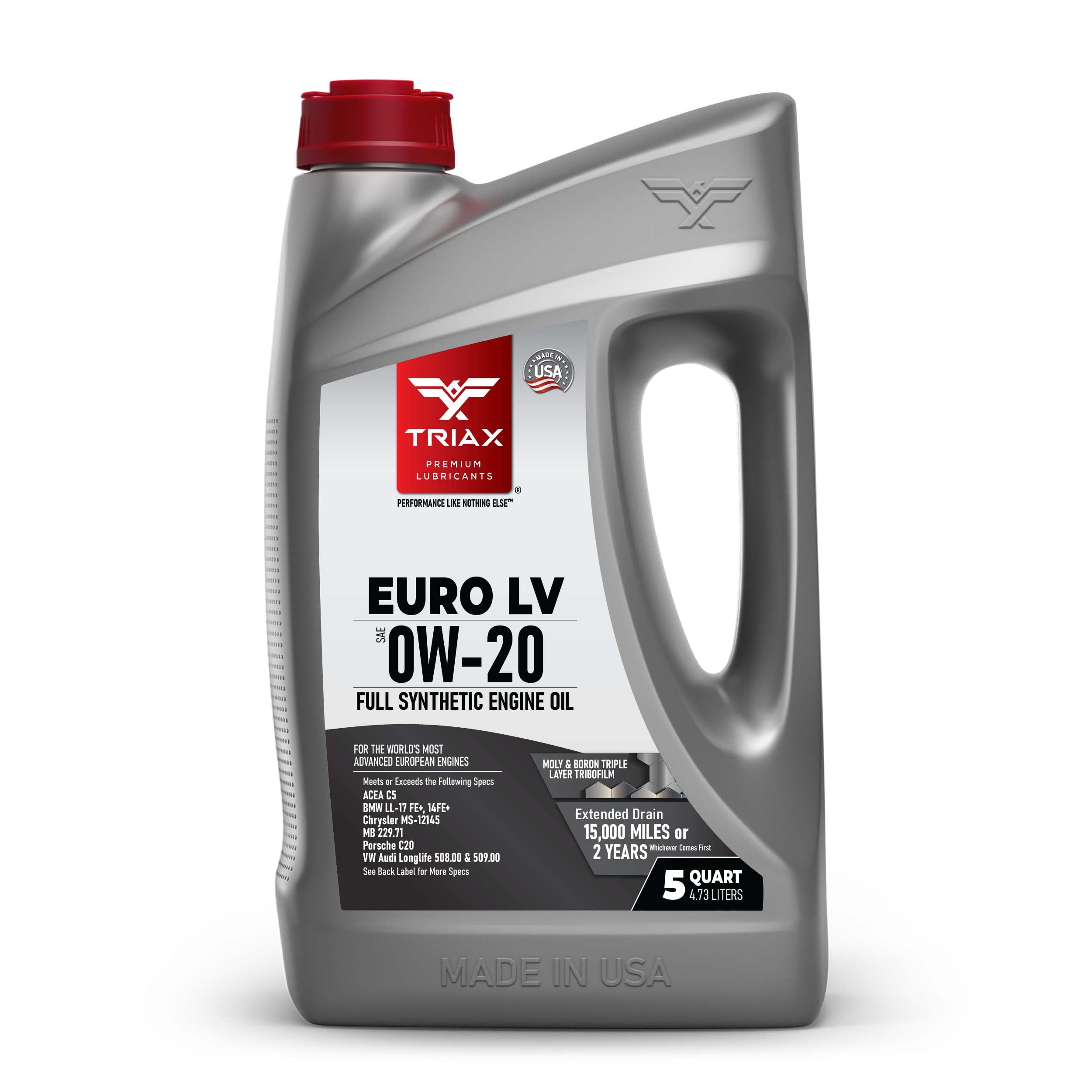 TRIAX Euro LV 0W-20 Full Synthetic European Car Engine Oil, 5 Quart