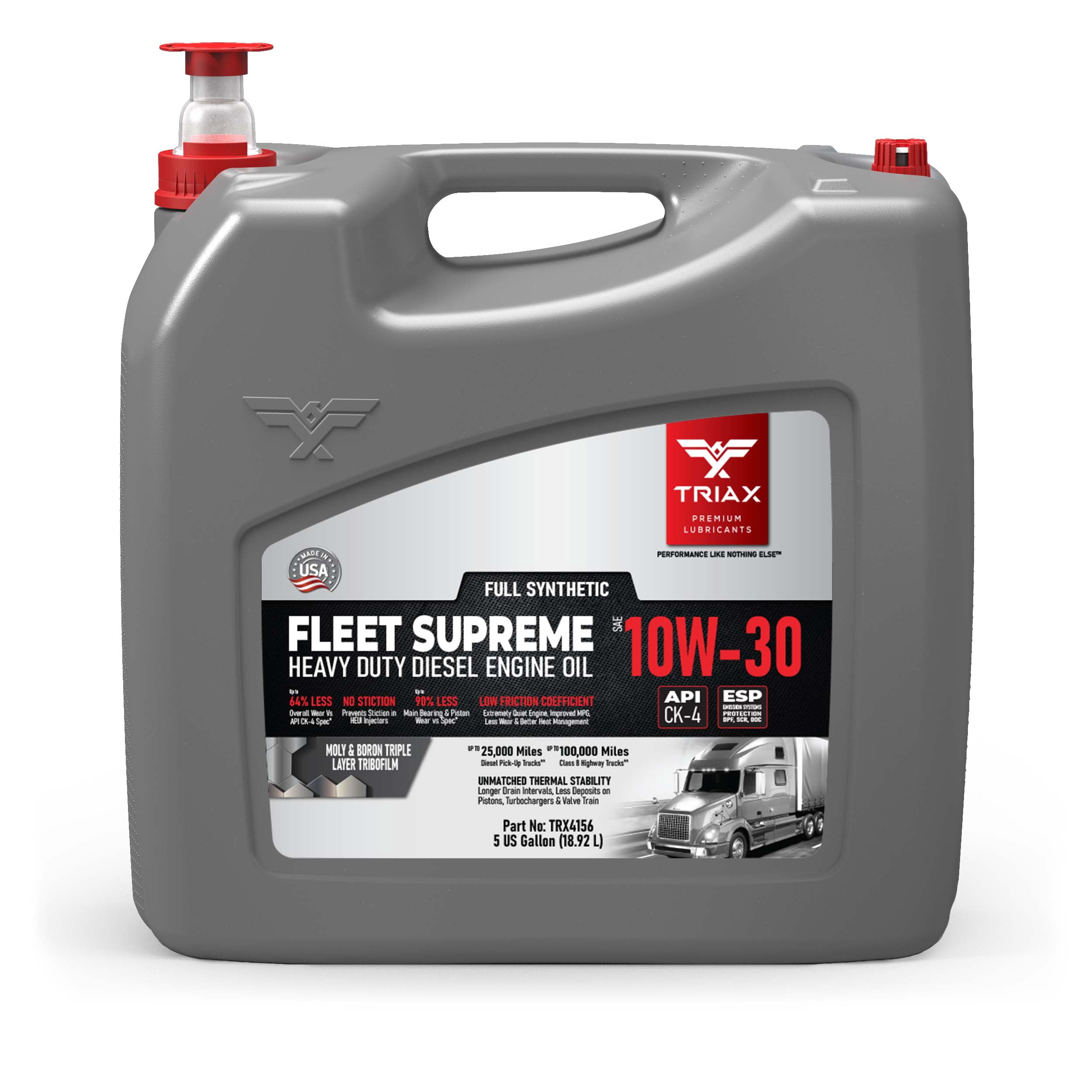TRIAX Fleet Supreme 10W-30 Full Synthetic, Heavy Duty, Diesel Engine Oil (5 Gallon)
