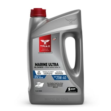 TRIAX Marine Ultra 25W-40 Full Synthetic Marine Engine Oil, 5 Quart Jug