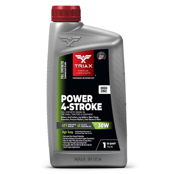 TRIAX Power 4-Stroke SAE 30W Full Synthetic 4 Cycle Small Engine Motor Oil (Quart)