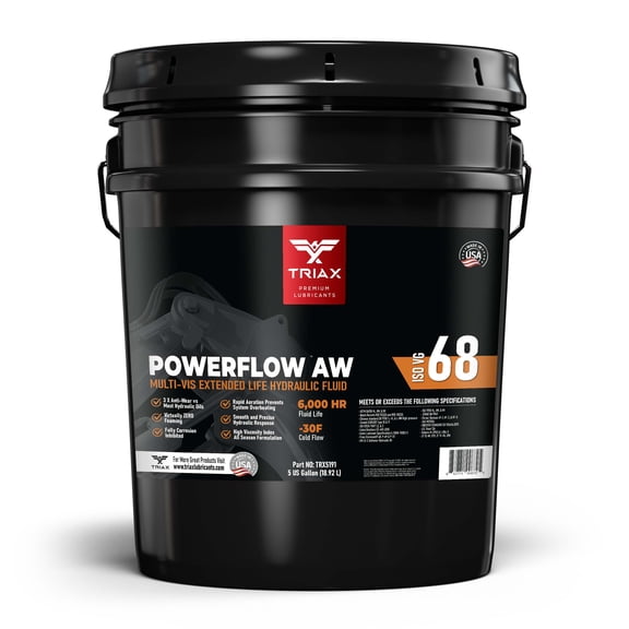 TRIAX Powerflow AW 68 Multi-Viscosity Hydraulic Oil, 5 Gallon Pail