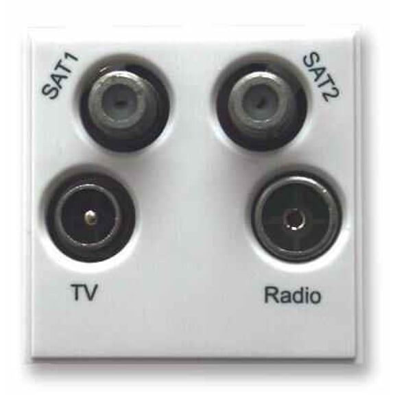 TRIAX - Quadplexed TV/FM-DAB/SATx2 Euro Module, White