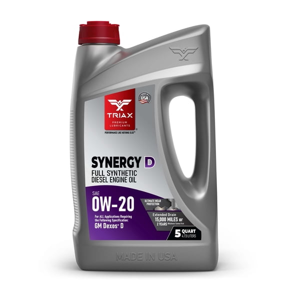 TRIAX Synergy D 0W-20 Full Synthetic Diesel Engine Oil, 5 Quart