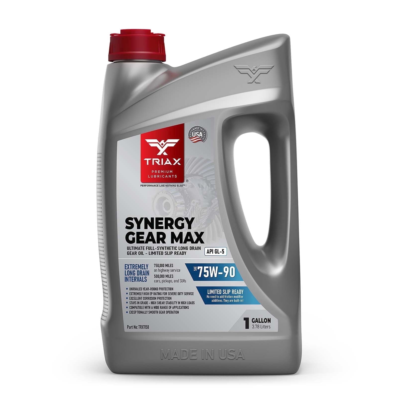 TRIAX Synergy Gear Max 75W-90 GL-5 Full Synthetic Gear Oil, 1 Gallon