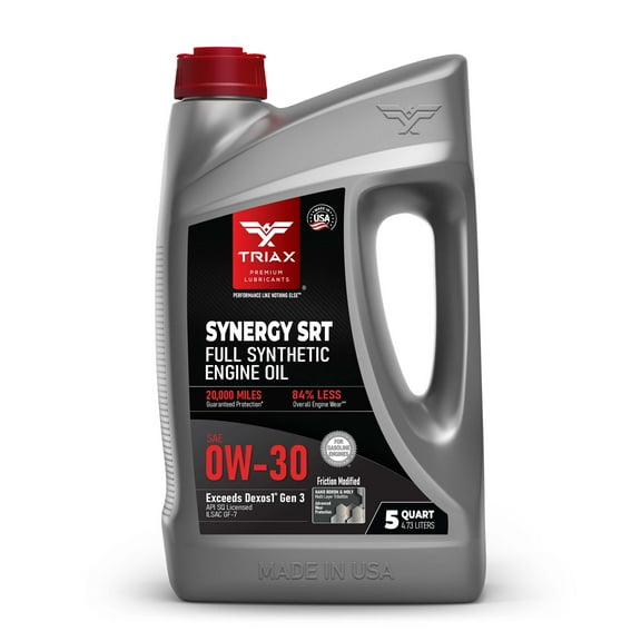 TRIAX Synergy SRT 0W-30 Full Synthetic Engine Oil, 5 Quart Jug