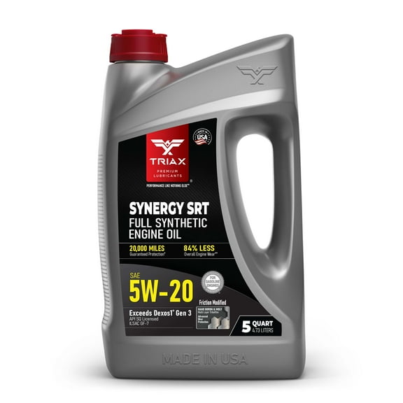TRIAX Synergy SRT 5W-20 Full Synthetic Engine Oil, 5 Quart Jug