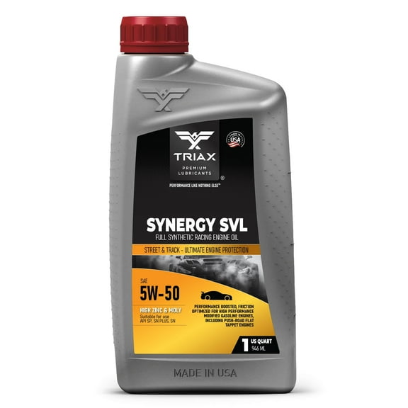 TRIAX Synergy SVL 5W-50 Racing Grade Full Synthetic Engine Oil, 1 Quart