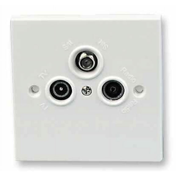 TRIAX - TV, FM & Satellite Screened Triplex Socket White