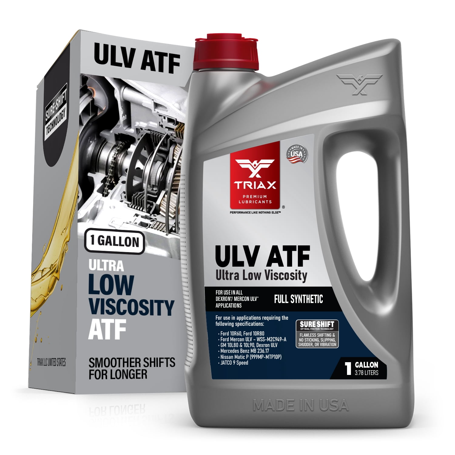 TRIAX ULV ATF - Ultra Low Viscosity, Full Synthetic Automatic Transmission Fluid - For Modern High Performance Transmissions in Many North American Trucks, SUVs, and European Cars (1 Gallon)
