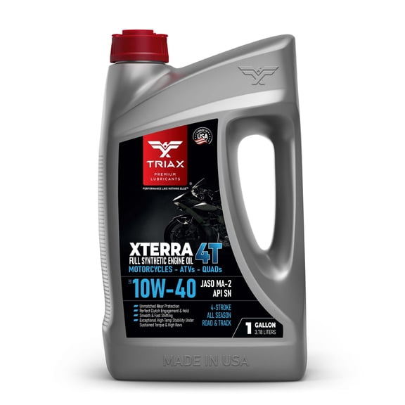 TRIAX Xterra 4T 10W-40 Full Synthetic 4-Stroke Motorcycle Engine Oil, 1 Gallon
