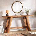 thumbnail image 1 of TRIBEWOOD 70.9" Solid Wood Console Table, Narrow Long Sofa Table Behind Couch for Living Room, Brown, 1 of 7