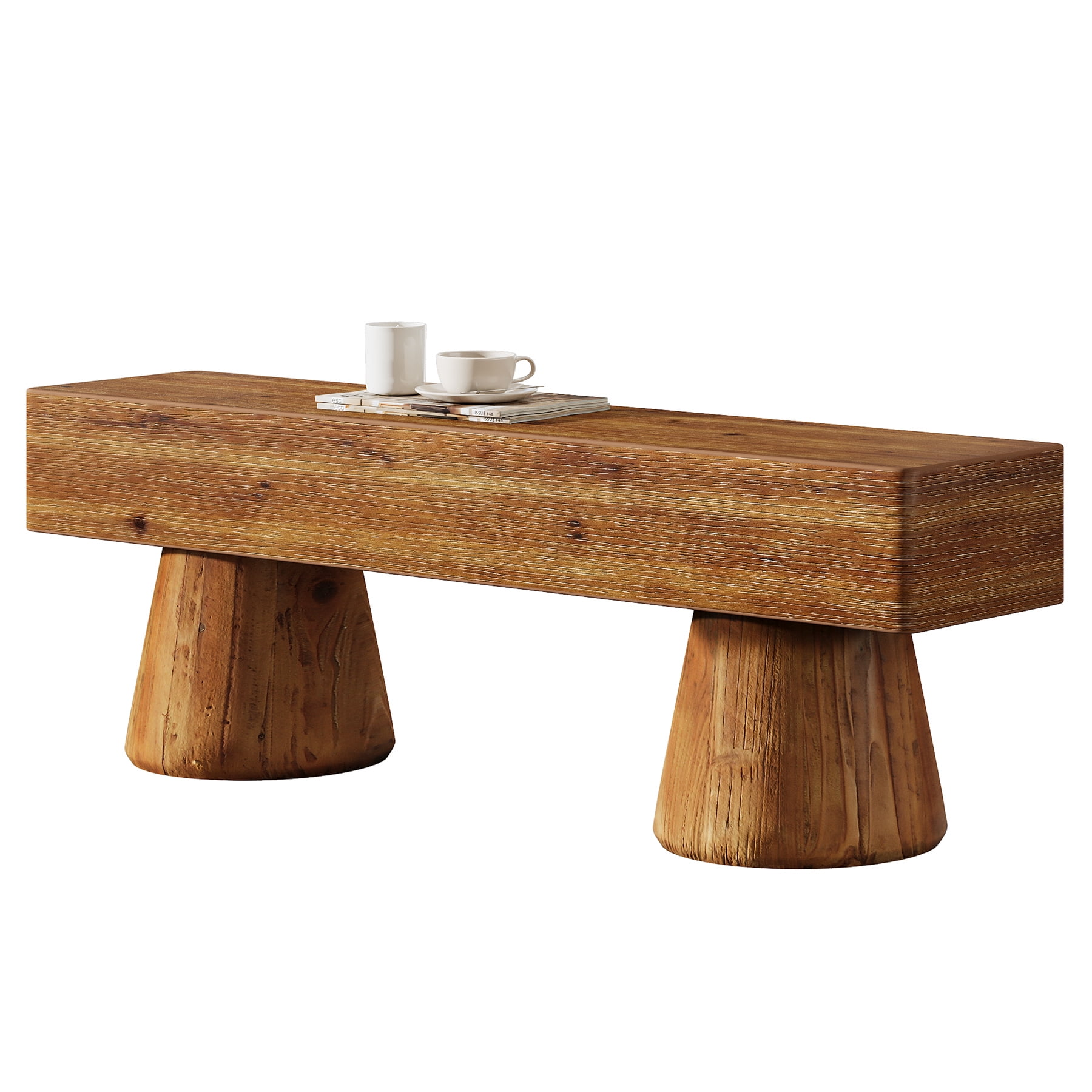 TRIBEWOOD Solid Wood Dining Bench, Farmhouse Kitchen Table Bench Seat ...