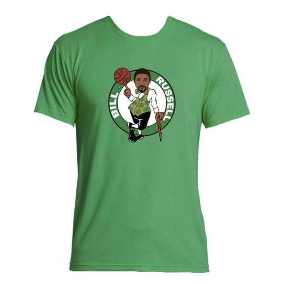 TRIBLEND Celtics Bill Russell Logo T-Shirt