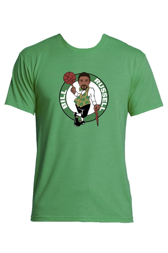 TRIBLEND Celtics Bill Russell Logo T-Shirt