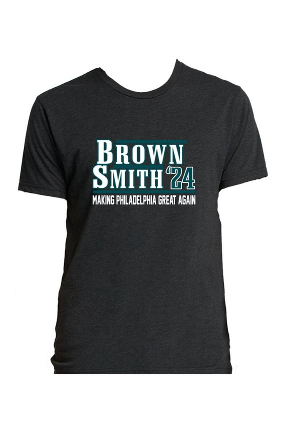 TRIBLEND Eagles AJ Brown DeVonta Smith 24 T-Shirt