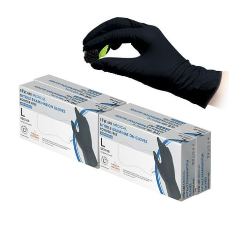 TRICARE Medical Nitrile Exam Gloves, Large, 400 Count, Berry Black, Powder and Latex-Free, 3.5 Mil