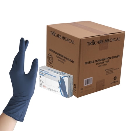 TRICARE Medical Nitrile Exam Gloves, Small, 1000 Count, Berry Blue, Disposable, Powder-Free, 3.5 Mil