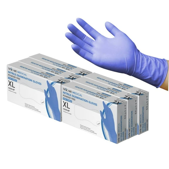 TRICARE Medical Nitrile Exam Gloves, X-Large, 600 Count, Deep Blue, Chemo Drug Tested, 4.3 Mil