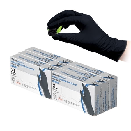 TRICARE Medical Nitrile Exam Gloves, x-Large, 600 Count, Berry Black, Latex & Powder Free, 3.5 Mil