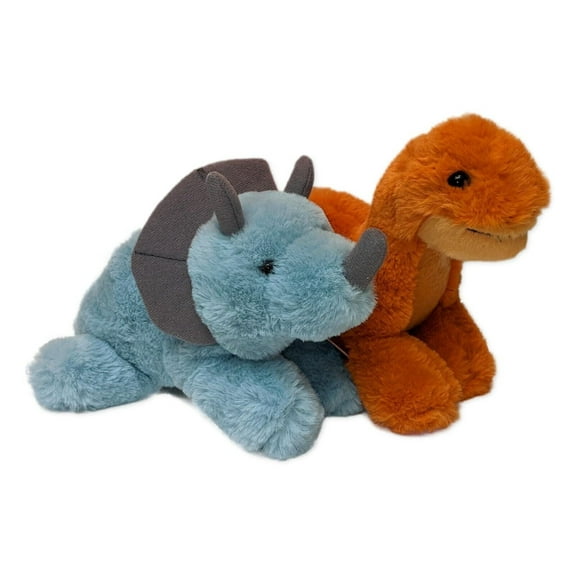 TRICERATOPS & BRONTOSAURUS Dinosaur Mini Flopsie 8" Stuffed Animal by Aurora