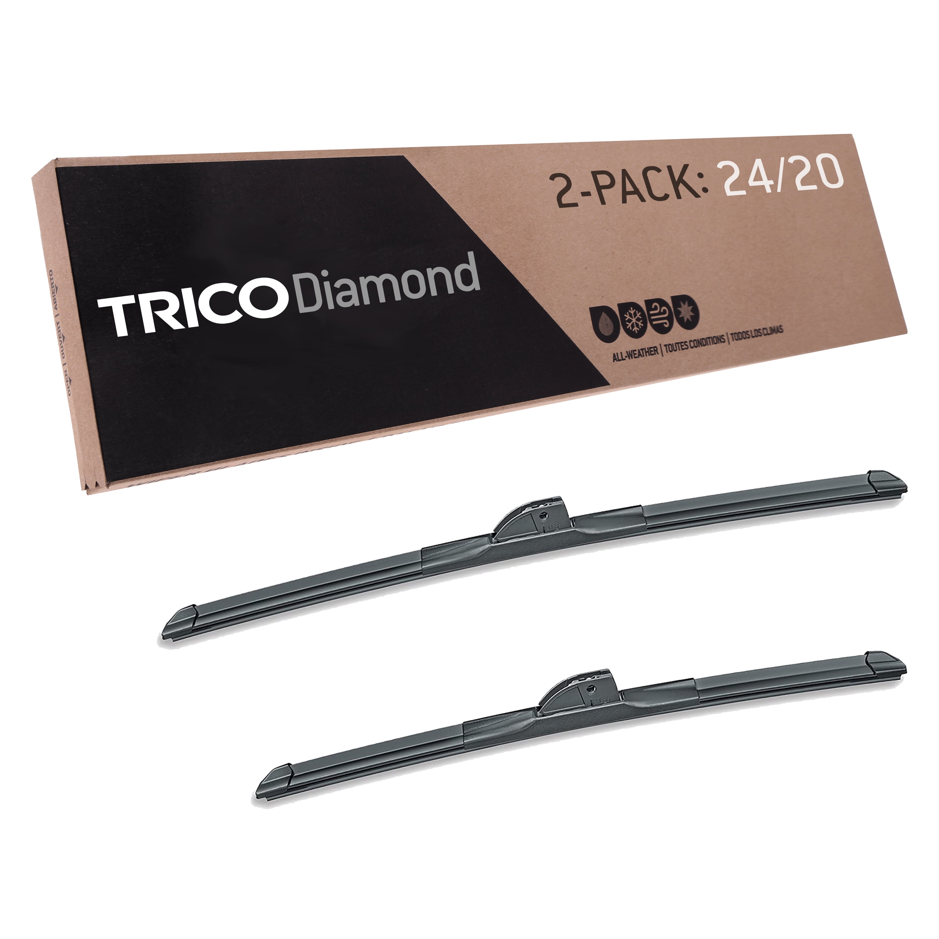 TRICO Diamond 2 Pack, 24" and 20" High Performance Replacement Windshield Wiper Blades (25-2420) Fits select: 2007-2011,2022 TOYOTA CAMRY