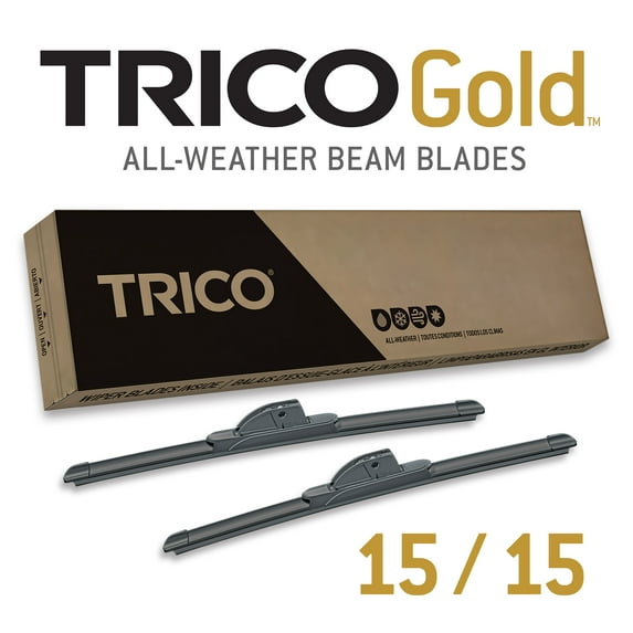 TRICO Gold 2 Pack All Weather Automotive Replacement Wiper Blades 15 and 15 Inch (18-1515)