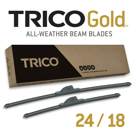 TRICO Gold 2 Pack All Weather Automotive Replacement Wiper Blades 24 and 18 Inch (18-2418)