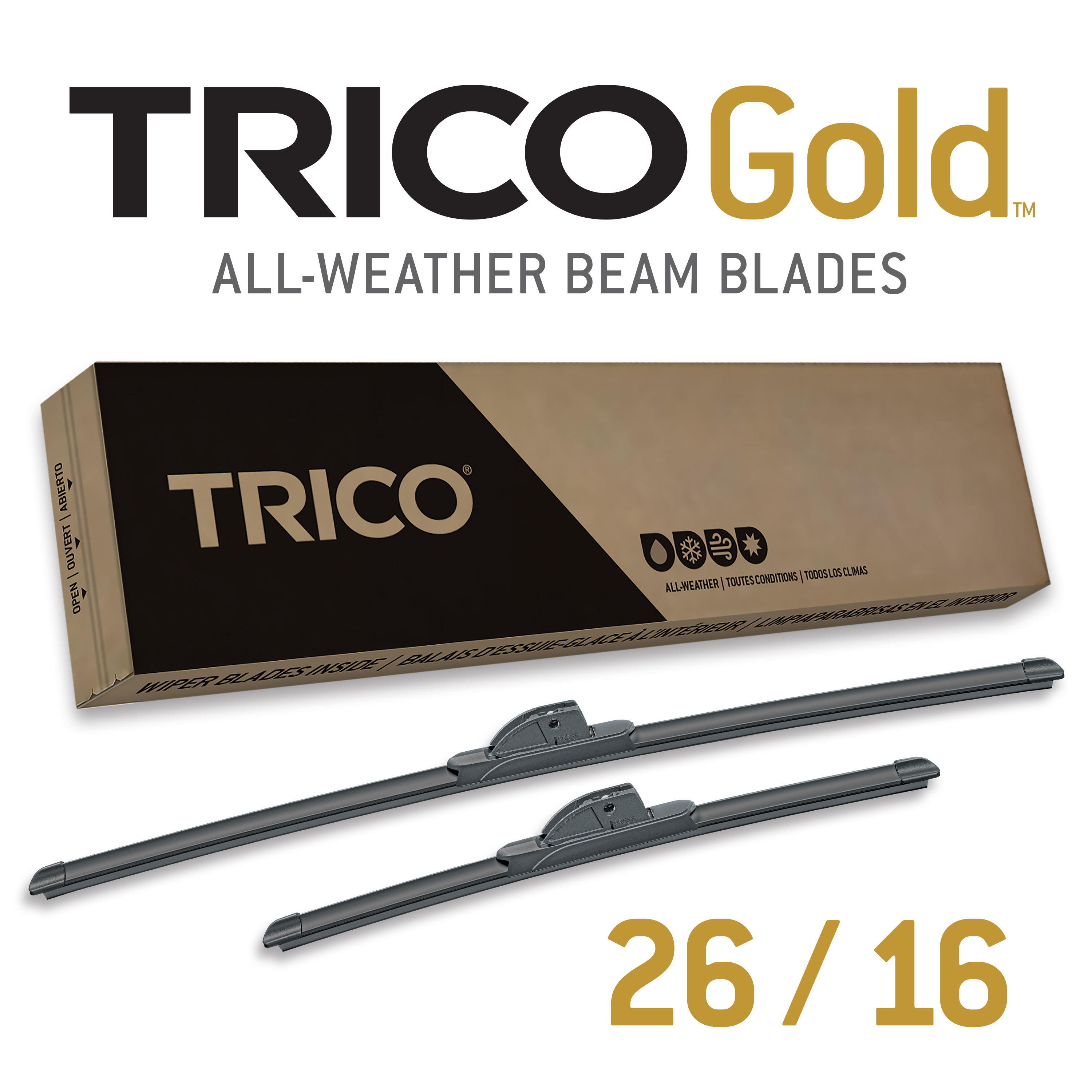 TRICO Gold 2 Pack All Weather Automotive Replacement Wiper Blades 24