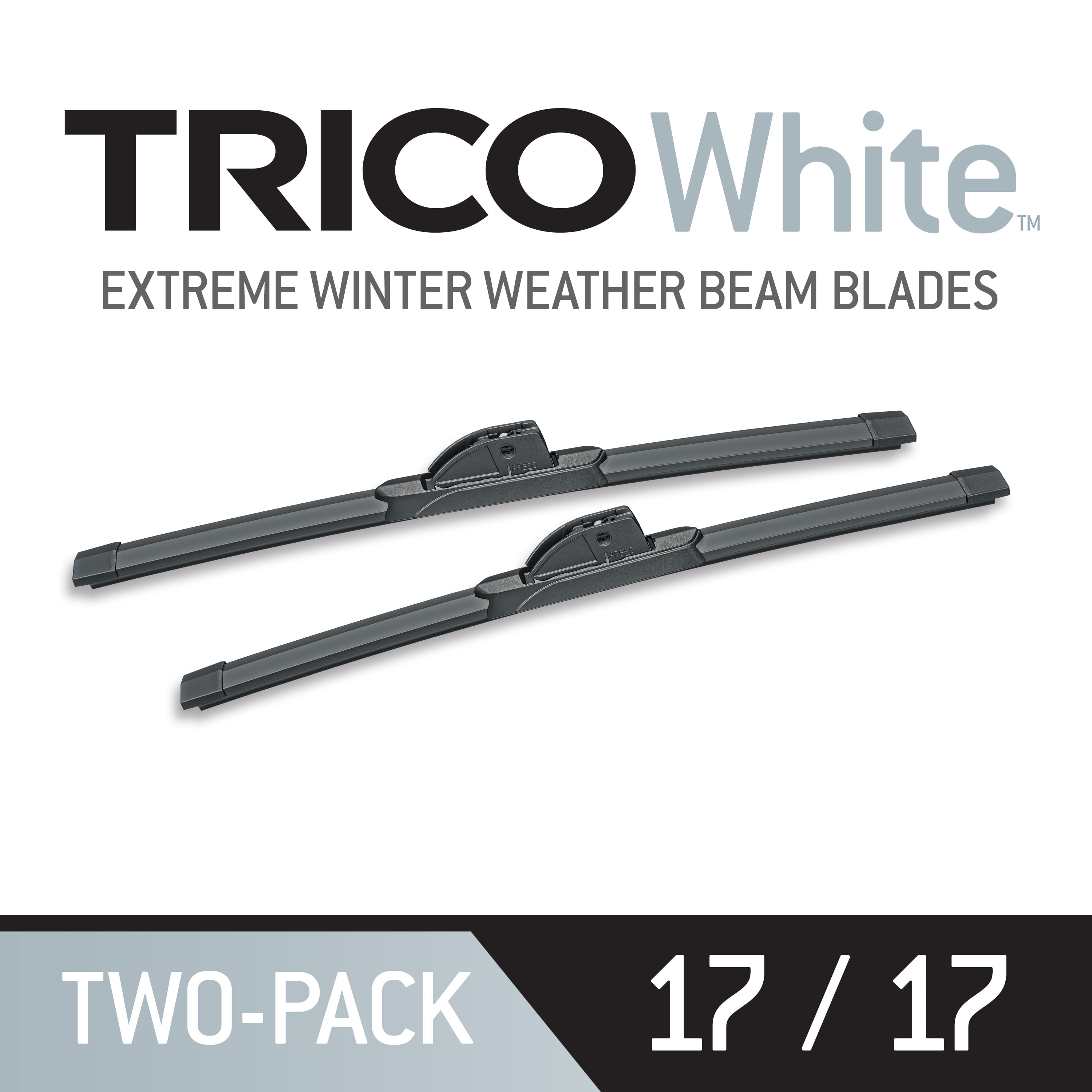 TRICO White 2 Pack, 17" + 17" Extreme Weather Winter Beam Wiper Blades (35-1717)