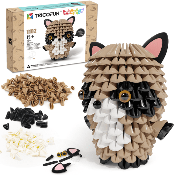 TRICOFUN Animals Soft Building Blocks Interactive Building Toy Rocky the Raccoon