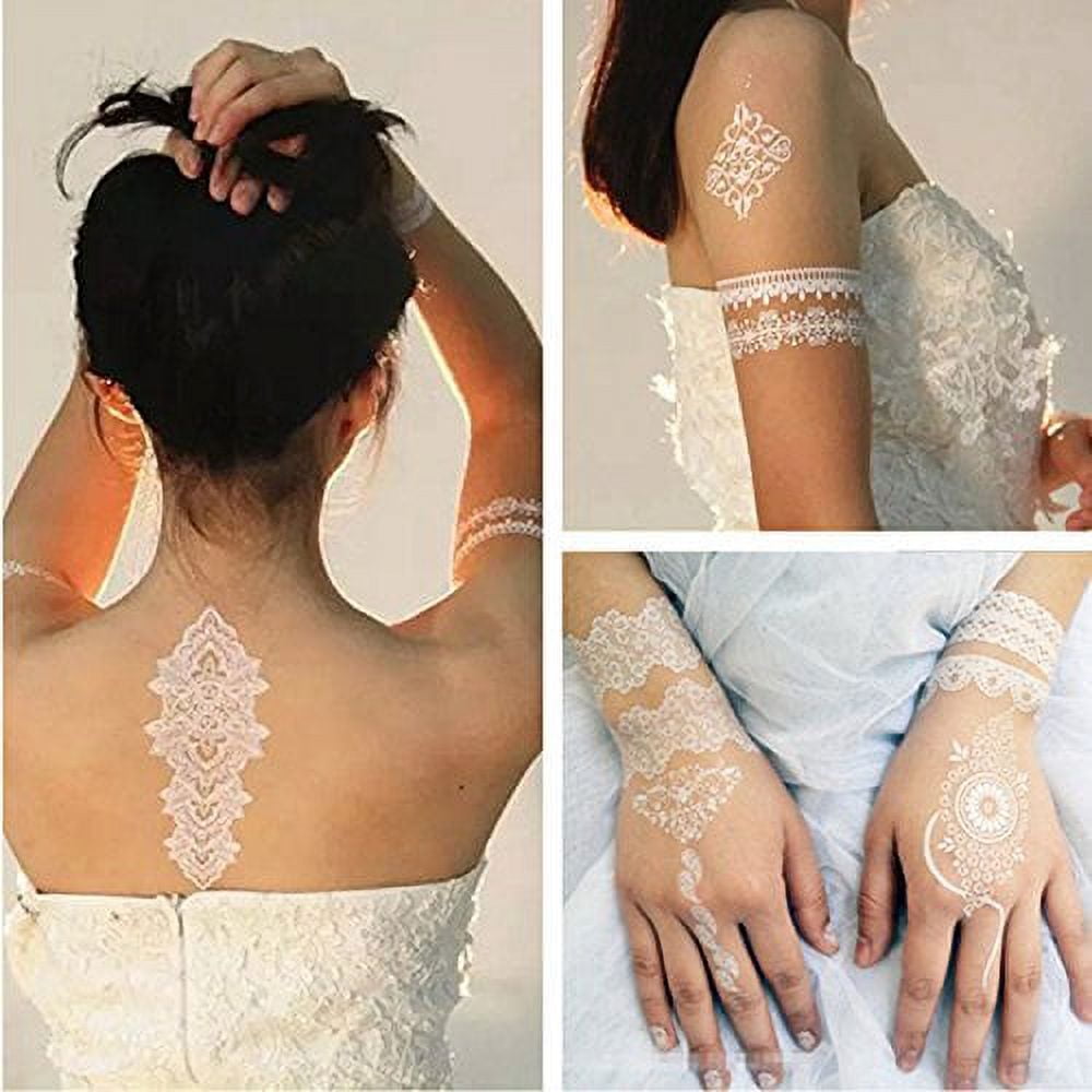 White henna waterproof body paint for henna temporary tattoo body art, 2 x  10ml