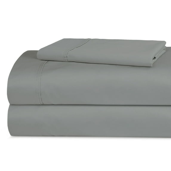 TRIDENT 500 TC, Full Size Cotton-Tencel-Lyocell Sateen Sheet Set - 3 Piece, Lunar Rock