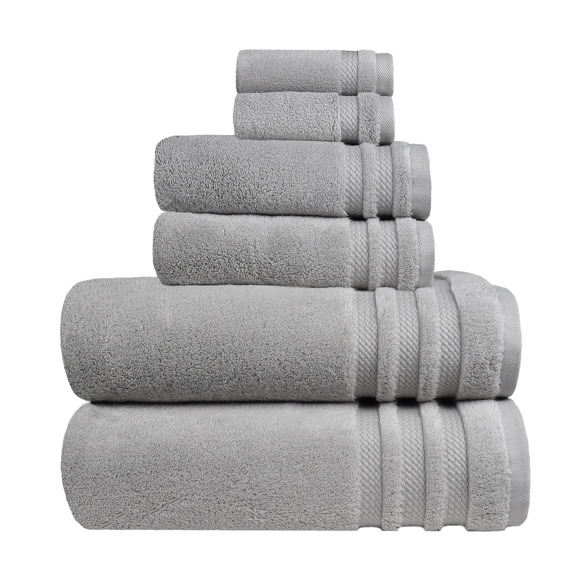 KAHAF Collection 6-Pack Bath Towels - Lightweight - Extra Absorbent - 100%  Cotton - Shower towels (Multi, 27 inchesx54 inches)