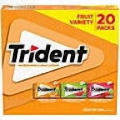 TRIDENT GUM ASSORTED FRUIT SUGAR FREE TROPICAL TWIST WATERMELON TWIST ISLAND BERRY LIME 280CT