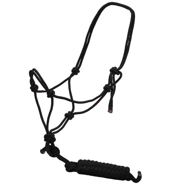 TRIDENT INTERNATIONAL Handmade Horse Rope Halter With 6 Ft Lead Rope ...