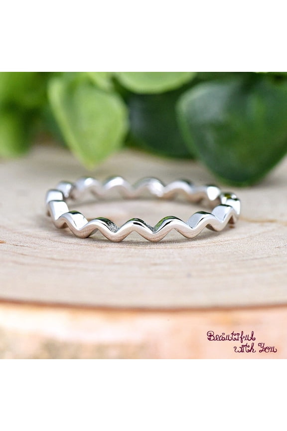 - 925 Sterling Silver Sterling Silver Thumb Ring Thin Wavy Midi Band for Women, Handcrafted Fine Jewelry Gift