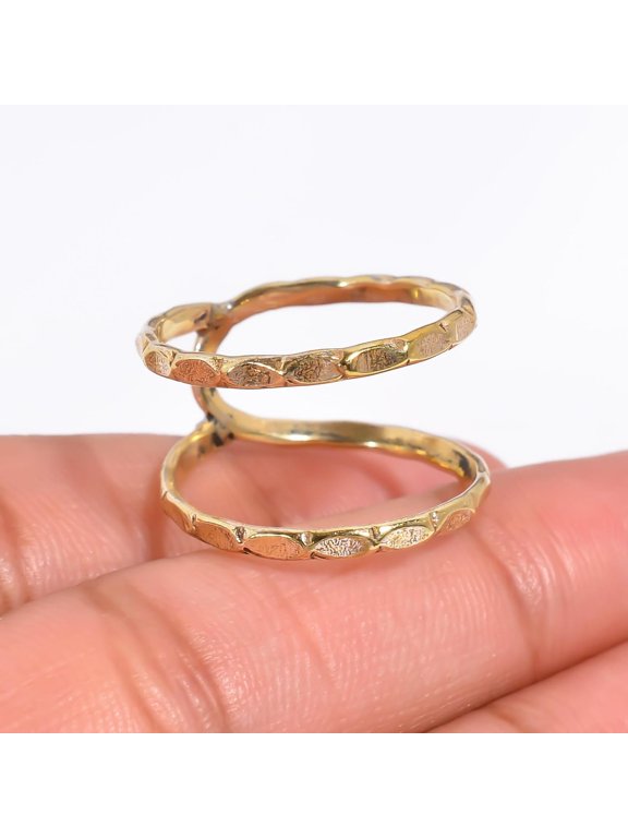 - Adjustable midi ring, handmade open knuckle band with antique finish, stackable boho style fashion ring