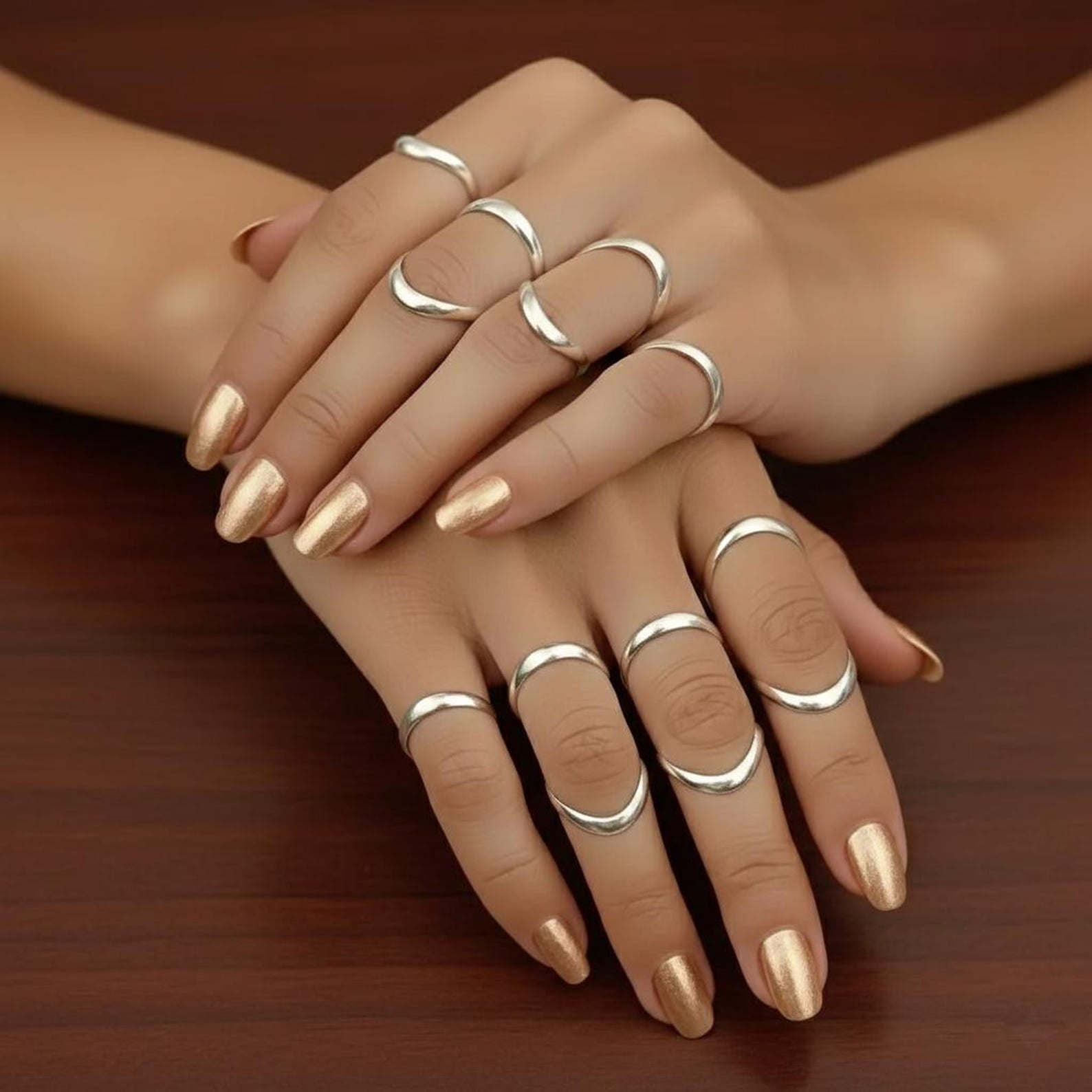 Minimalist Stackable Rings TRIDHA SILVER- Adjustable silver ring, handmade thin open band ...