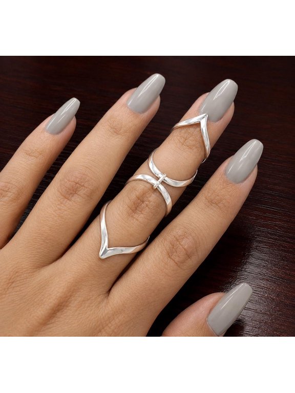 - Adjustable swan neck ring, hammered silver open band boho midi ring with sculptural handmade finish