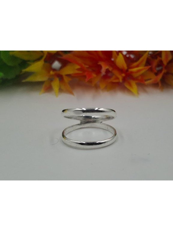 - Adjustable swan neck ring silver open band thin stackable midi ring polished handmade finish