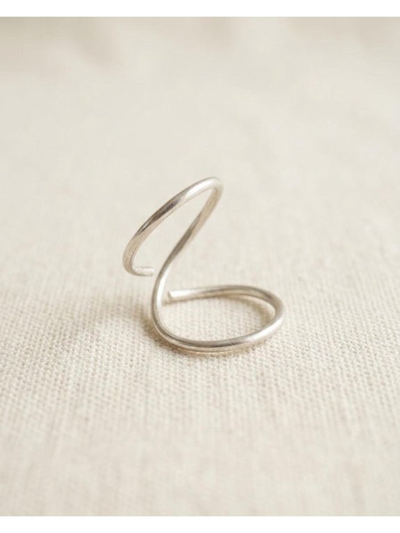 Anillo Férula Swan Neck, Adjustable Silver Wire Wrap Midi Ring S