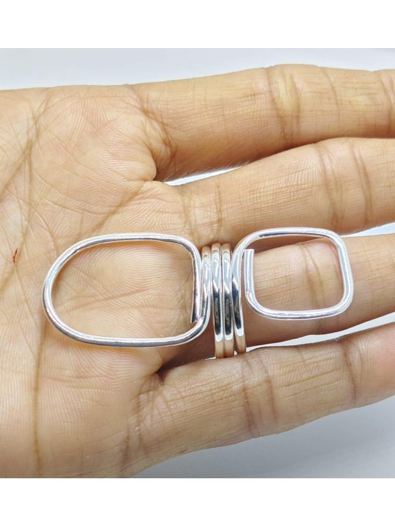 silver mcp ring splint, Adjustable Silver Band Sleek Minimal Ring