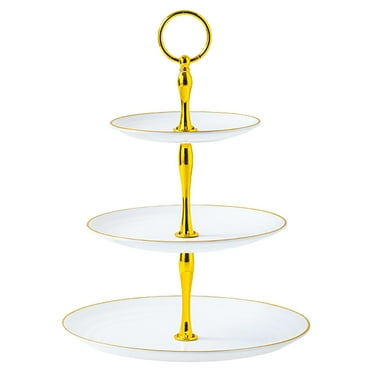 TRIEIY 3 Tier Serving Tray European Style Fruit Tray Three-Layer Dessert Stand White A Tiered Tray Stand Clearance