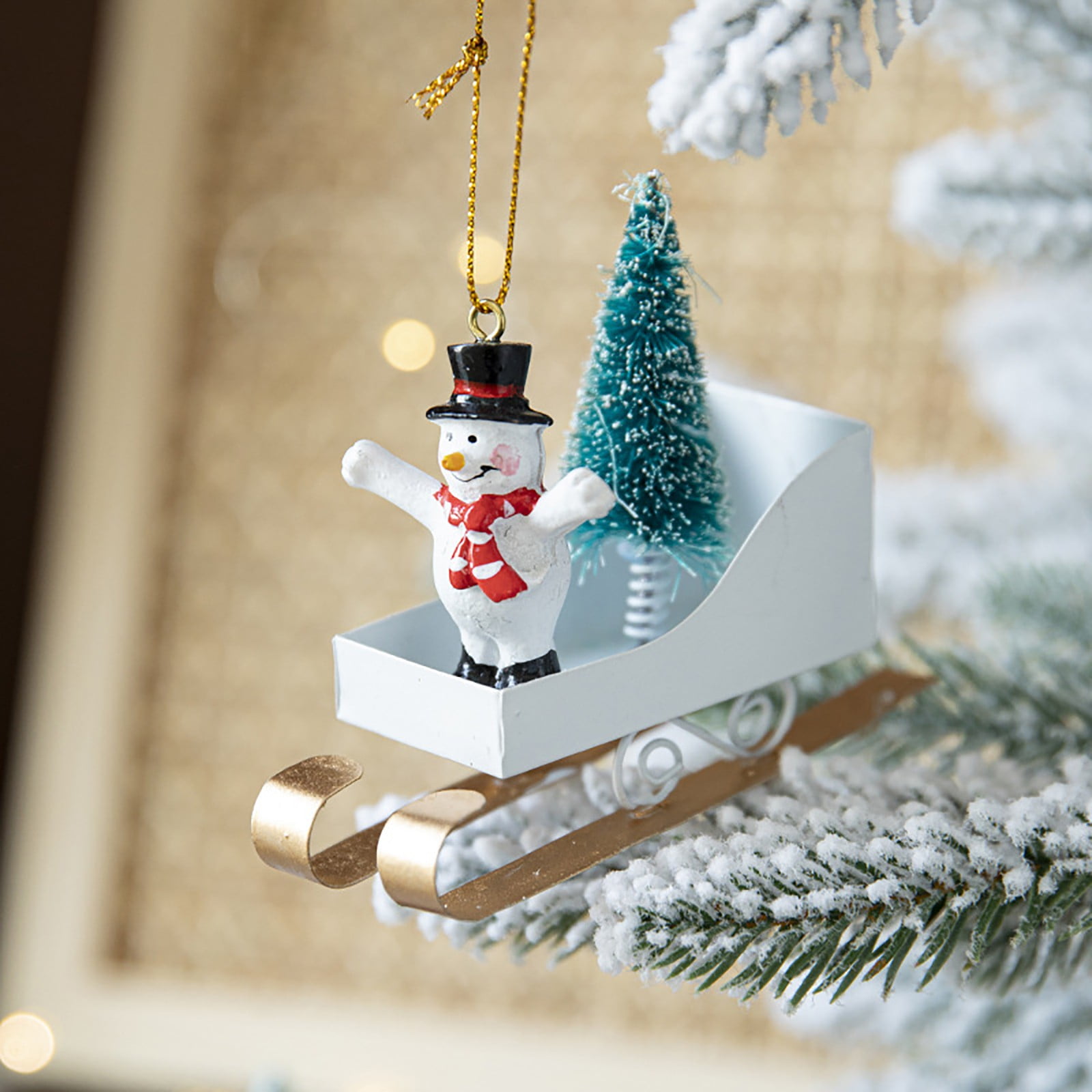 TRIEIY Ornaments Clearance Sale！ Christmas Decorations Creative Christmas Tree Iron Sleigh Truck