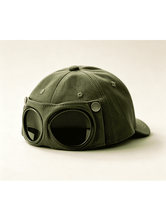 Pilot Baseball Cap With Removable Goggle Sunglasses Vintage Aviator Sun Hat UV Protection Outdoor Accessories Great Gift For Men Women