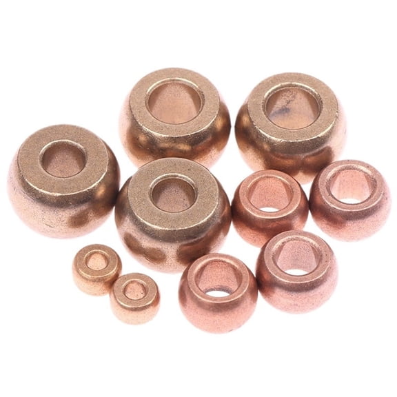 TRIFUNES 10PCS Gold Spherical Porous Bearing Iron Copper Base Metallurgic Oil Bushing Sintered Ball Shape Copper Sleeve